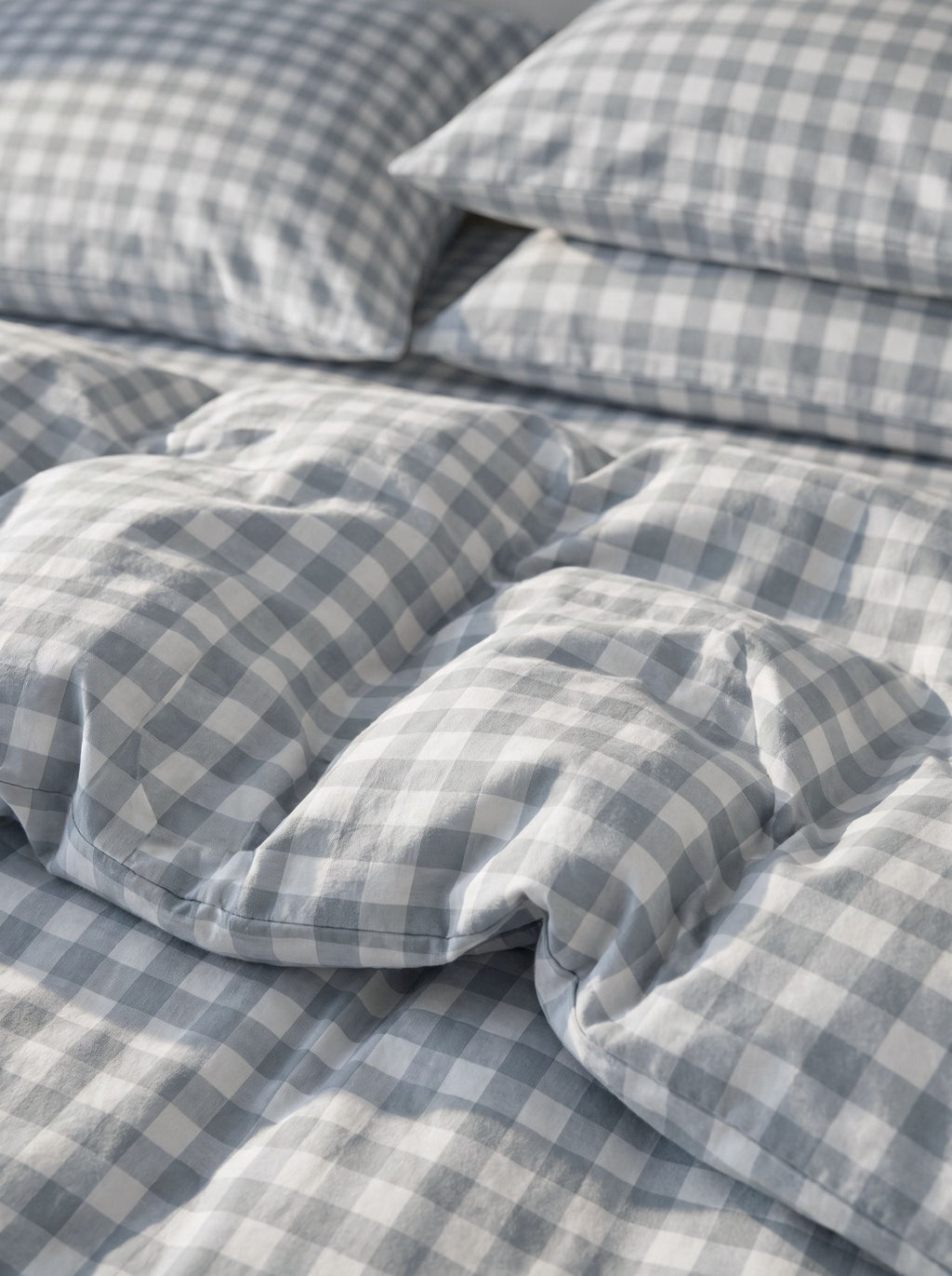 GINGHAM DUVET COVER - VANILLA BERRY