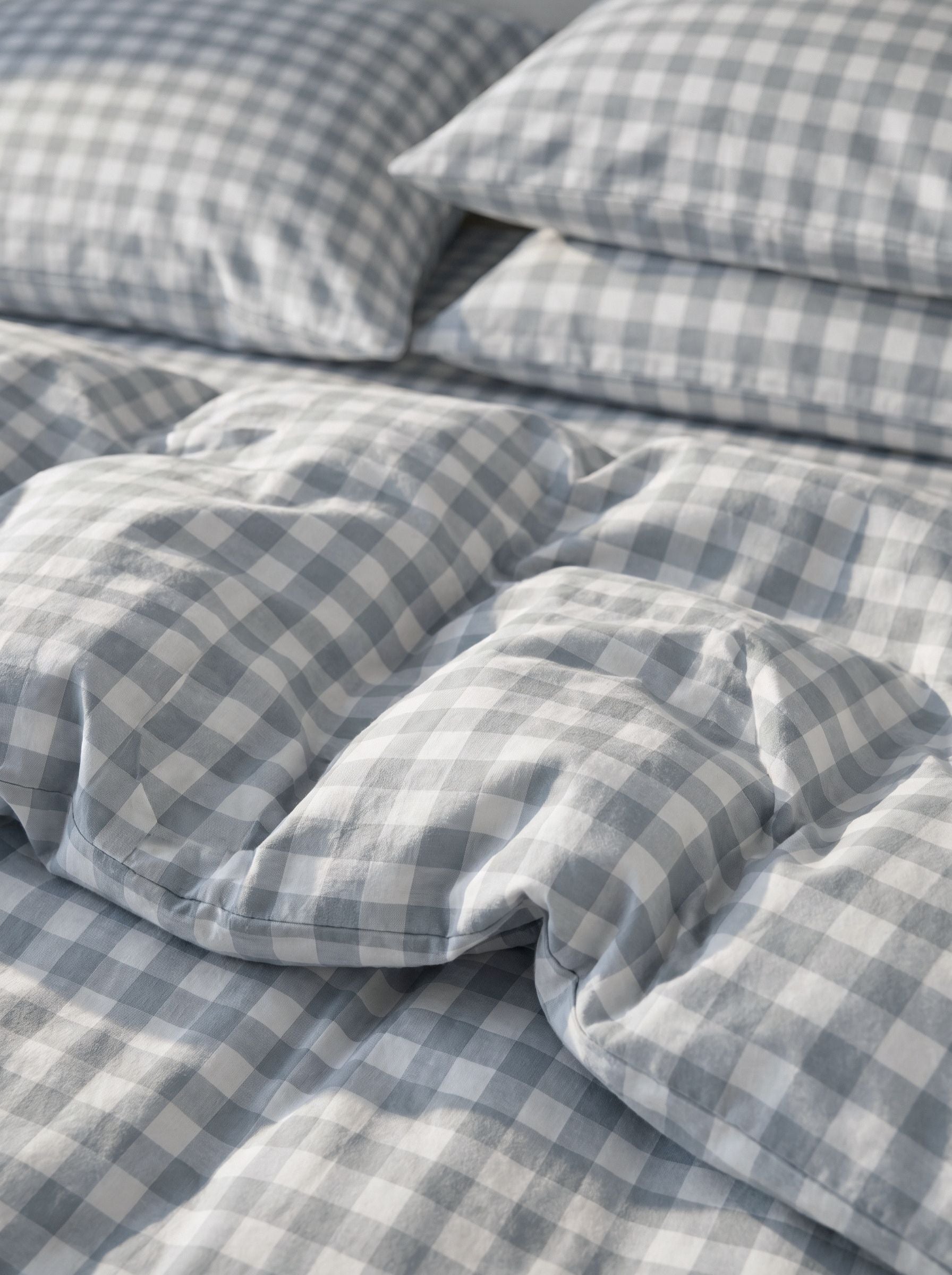 GINGHAM DUVET COVER - VANILLA BERRY