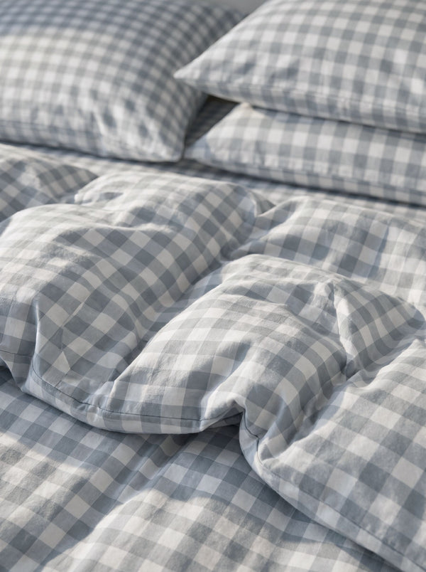GINGHAM DUVET COVER - VANILLA BERRY