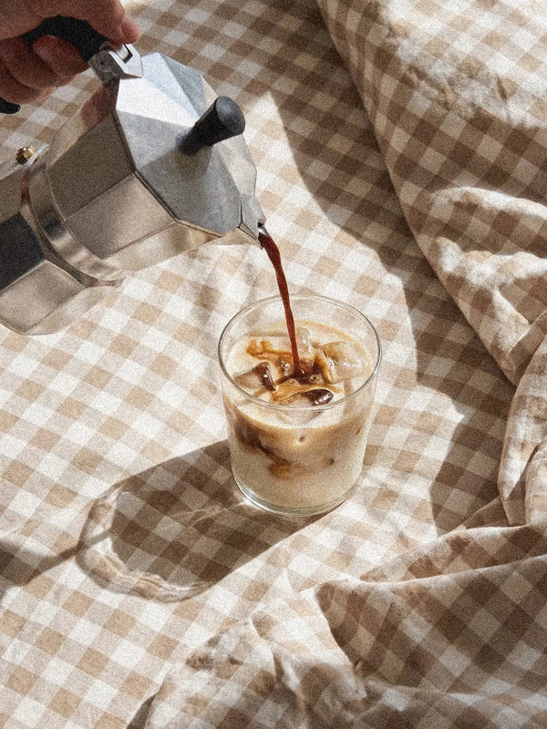 Gingham Pillowcase Set - Iced Coffee