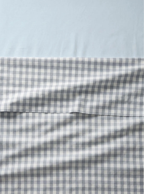 GINGHAM FLAT SHEET - VANILLA BERRY