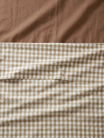 GINGHAM FLAT SHEET - ICED COFFEE