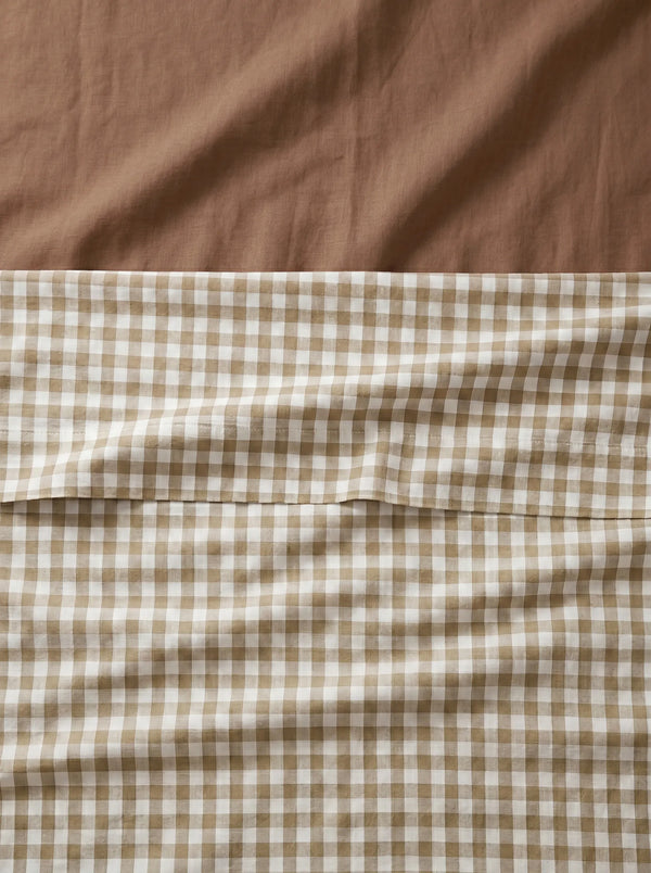GINGHAM FLAT SHEET - ICED COFFEE
