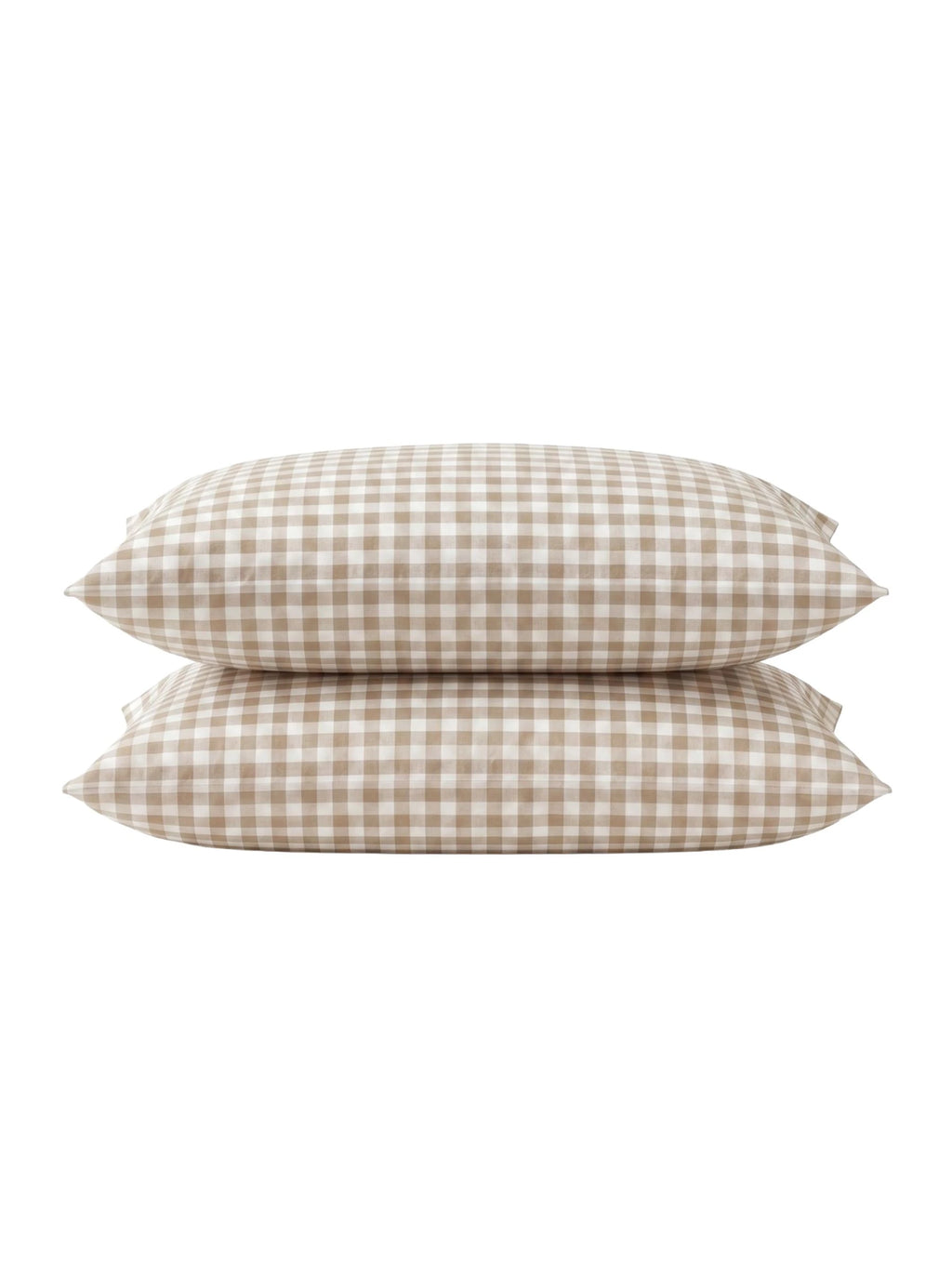 GINGHAM PILLOWCASE SET - ICED COFFEE