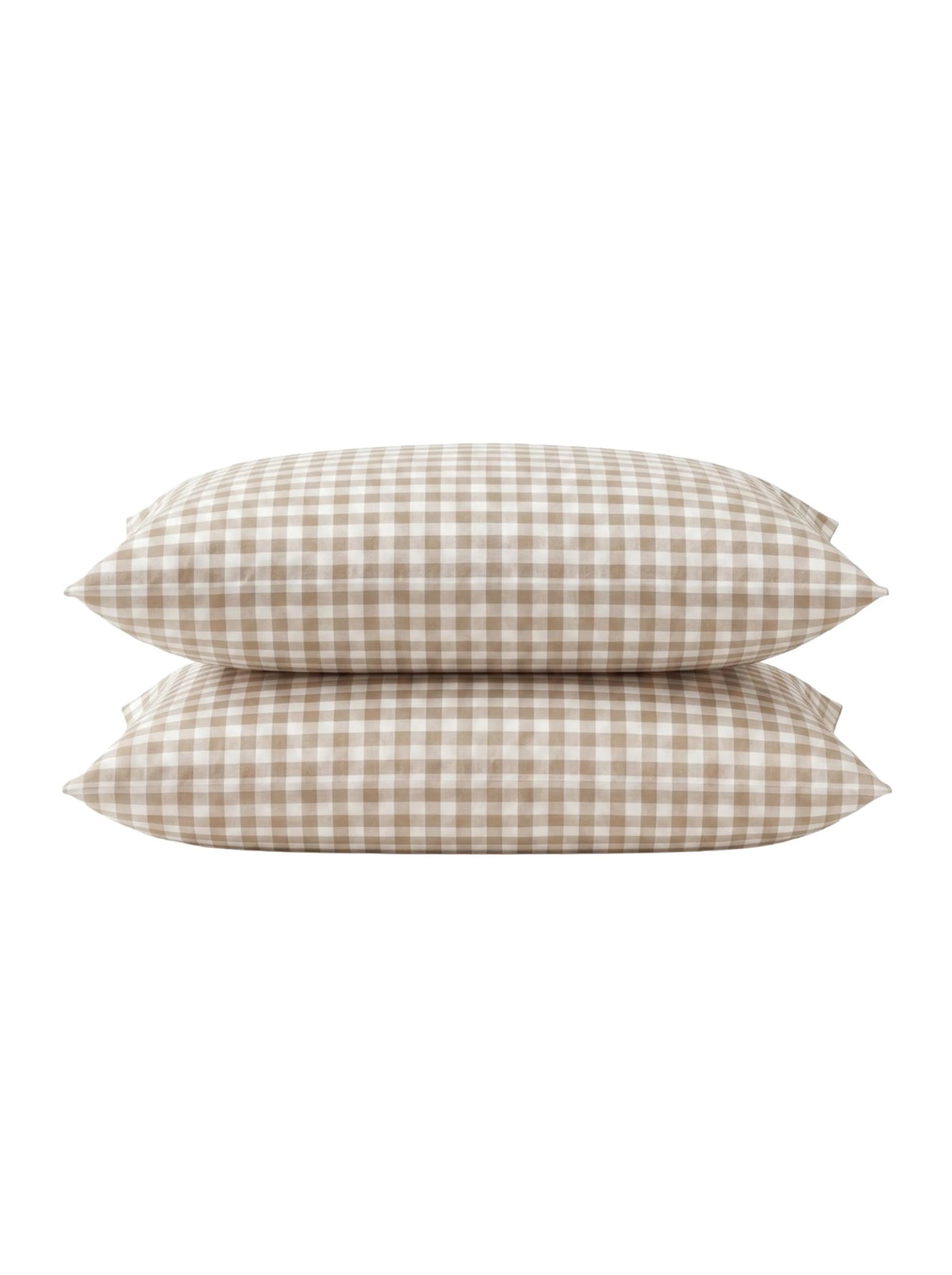 GINGHAM PILLOWCASE SET - ICED COFFEE