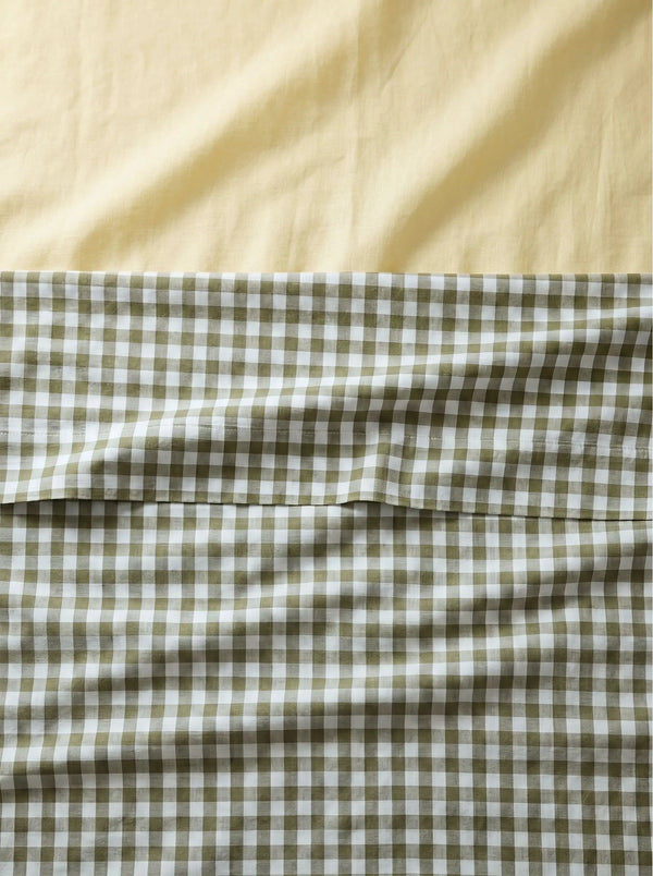 GINGHAM FLAT SHEET - MATCHA LATTE