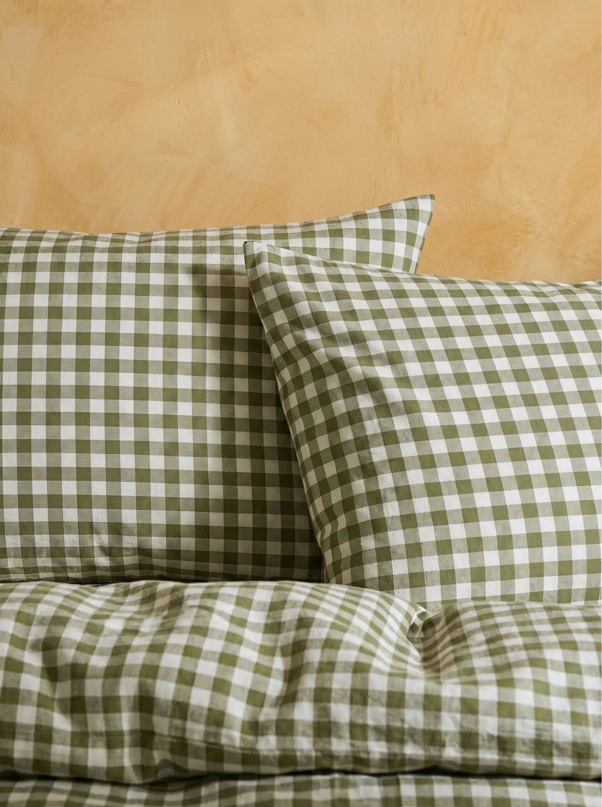 GINGHAM PILLOWCASE SET - MATCHA LATTE