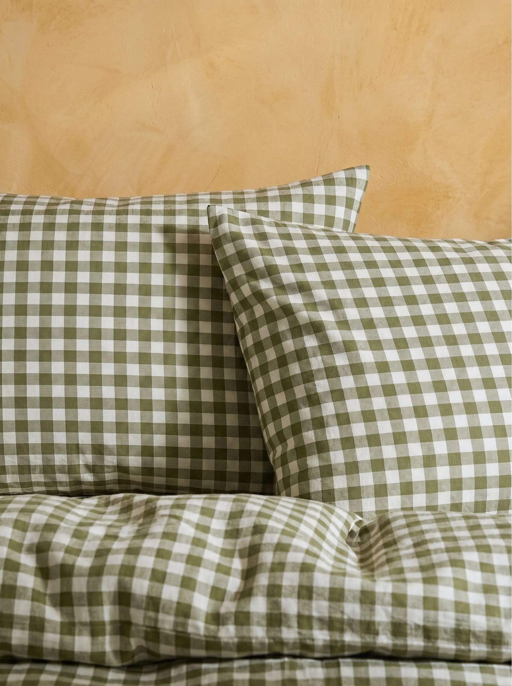 GINGHAM PILLOWCASE SET - MATCHA LATTE