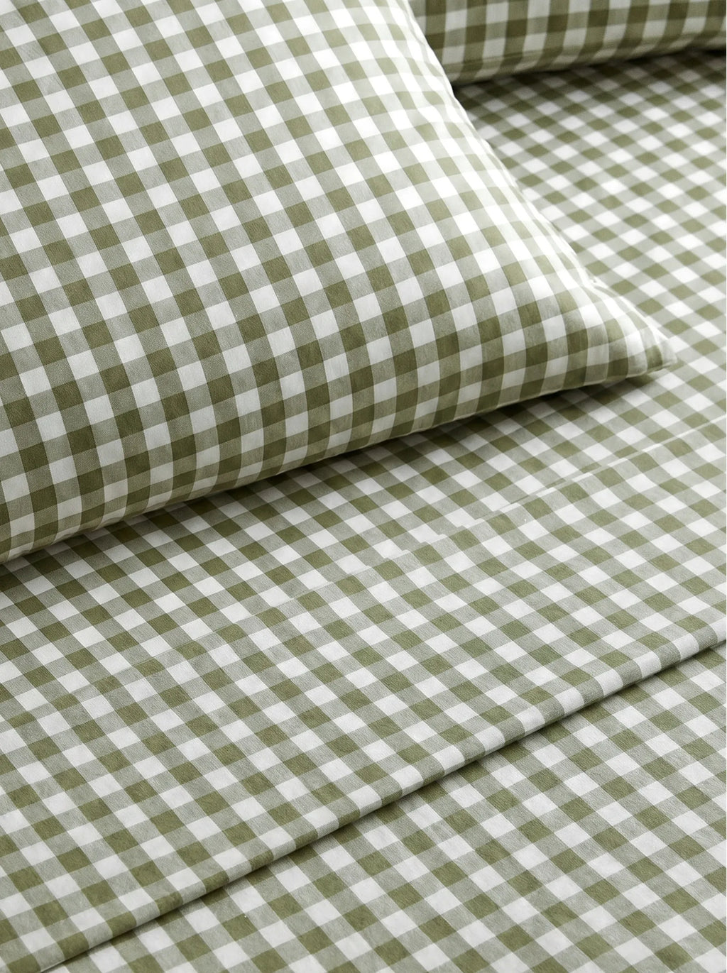 GINGHAM PILLOWCASE SET - MATCHA LATTE