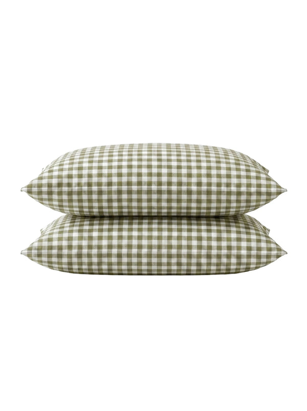 GINGHAM PILLOWCASE SET - MATCHA LATTE