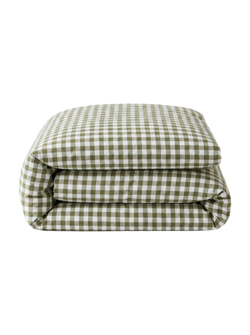 GINGHAM DUVET COVER - MATCHA LATTE