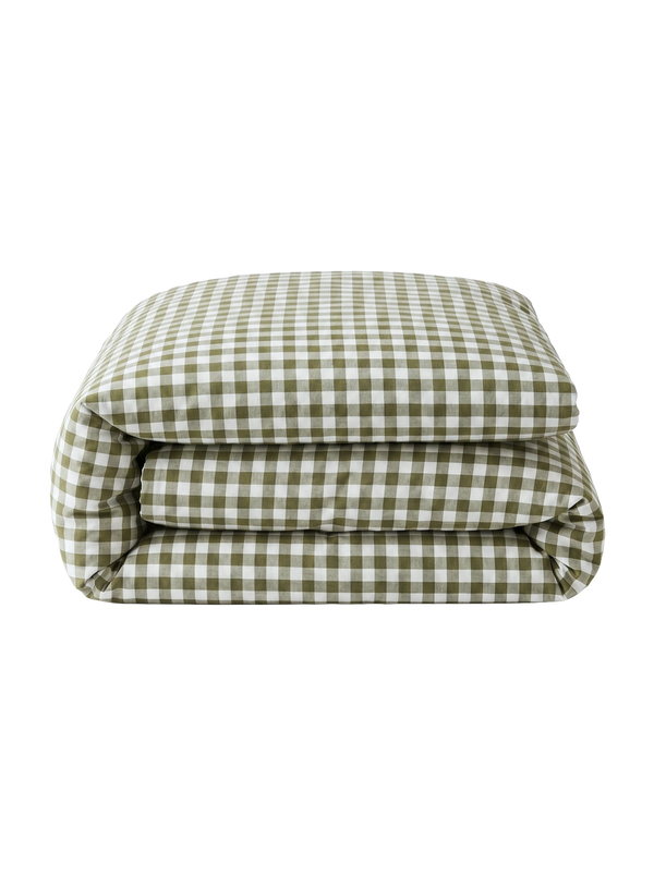 GINGHAM DUVET COVER - MATCHA LATTE
