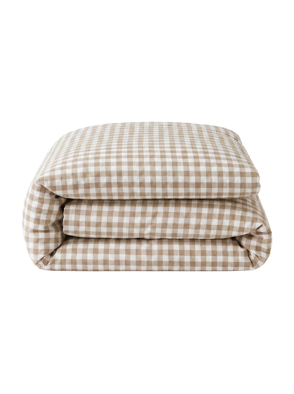 GINGHAM DUVET COVER - ICED COFFEE