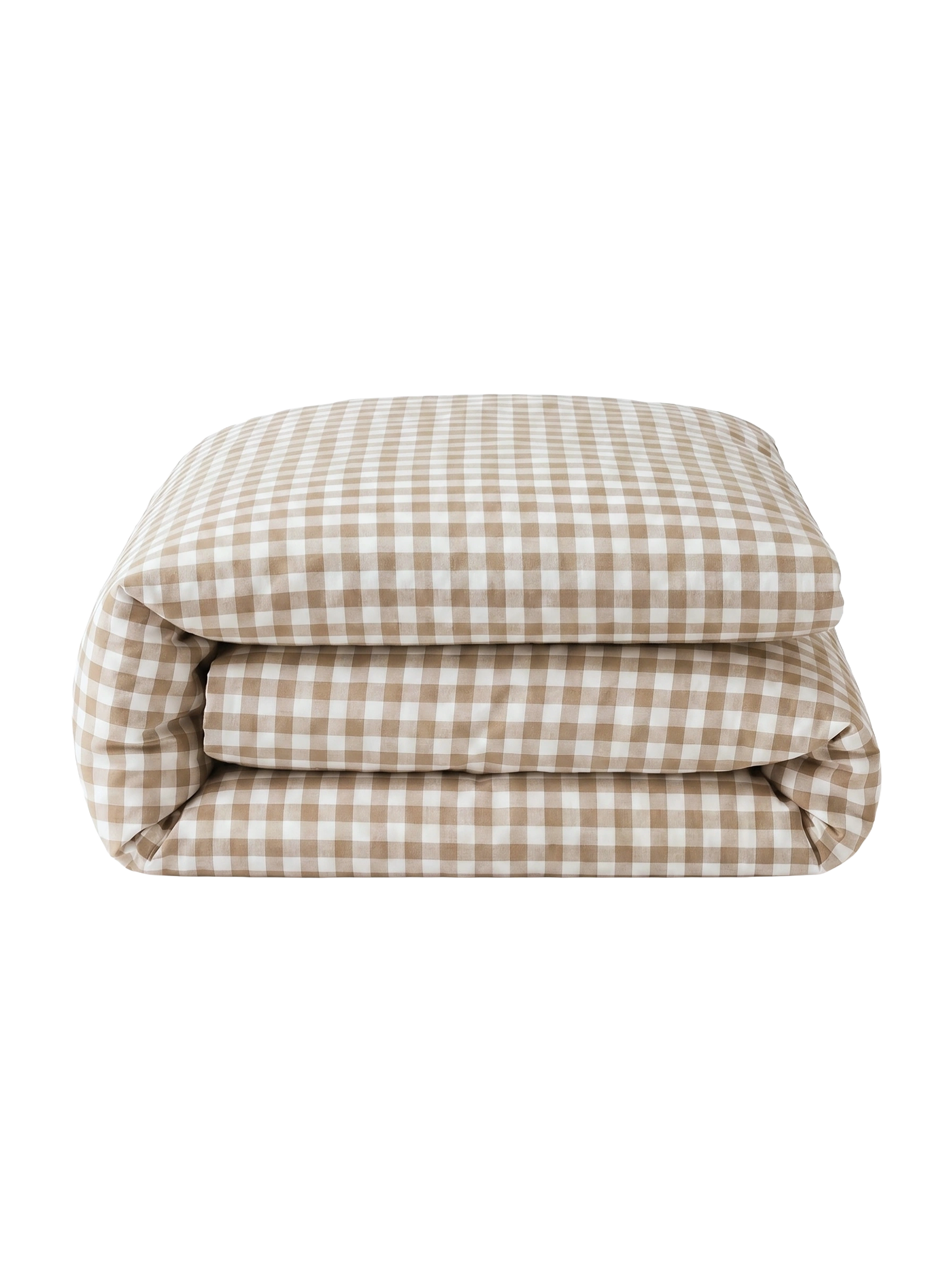 GINGHAM DUVET COVER - ICED COFFEE